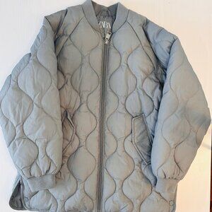 Zara Quilted Slate Blue Jacket (Girl Size 9-10)